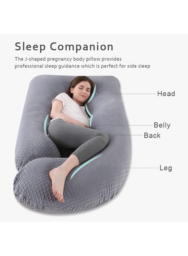 Pregnancy Pillows Body Pillows Grey Crystal Velvet Maternity Pillow. Multifunctional U-shaped Comfortable Side Sleeping Pillow Nursing Pillow Cuddle Pillow. Support For The Pregnant Woman's Body - Image 2